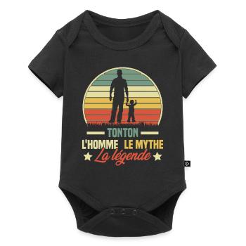 Tonton l'homme le mythe la légende Vintage Cadeau - Body à manches courtes Premium Bébé - noir - Devant