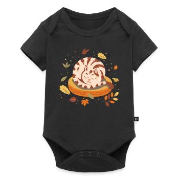 Autumn Vibes Cute Kitten Sleepy Cat Autumn - Baby Premium short-sleeve bodysuit - black - Front