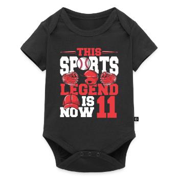 This sports legend is now 11, baseball game - Baby Premium short-sleeve bodysuit - black - Front