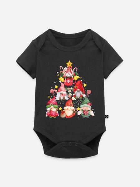 Weihnachtsgnome - Baby Premium Kurzarmbody - Schwarz