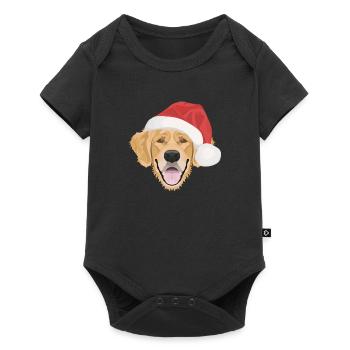 Golden Retriever Merry Christmas - Baby Premium short-sleeve bodysuit - black - Front