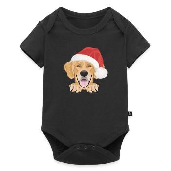 Golden Retriever Merry Christmas - Baby Premium short-sleeve bodysuit - black - Front