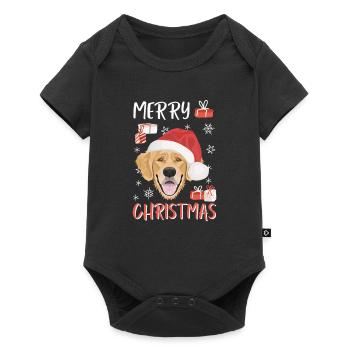Golden Retriever Merry Christmas - Baby Premium short-sleeve bodysuit - black - Front