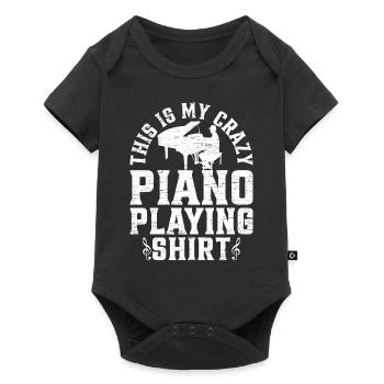 This Is My Crazy Piano Playing Shirt - Pianist Key - Baby Premium short-sleeve bodysuit - black - Front