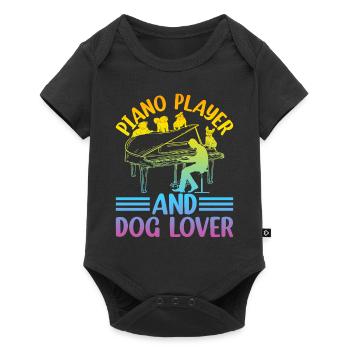 Piano Player And Dog Lover - Keyboardist Playing P - Baby Premium short-sleeve bodysuit - black - Front