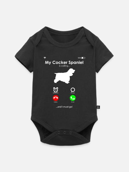 Cocker Spaniel - Baby Premium Kurzarmbody - Schwarz