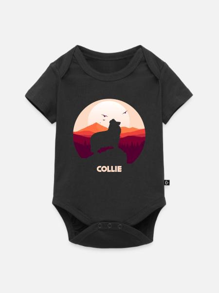 Collie - Baby Premium Kurzarmbody - Schwarz