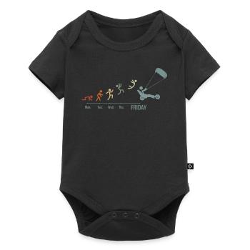 Sand Sailing Windracer Vintage Landsegler - Baby Premium short-sleeve bodysuit - black - Front