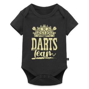 darts team - Baby Premium Kurzarmbody - Schwarz - Vorne