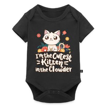 Je suis le chaton le plus mignon du Clowder - Body à manches courtes Premium Bébé - noir - Devant