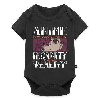 L’anime est mon échappatoire à la folie appelée - Body à manches courtes Premium Bébé - noir - Devant