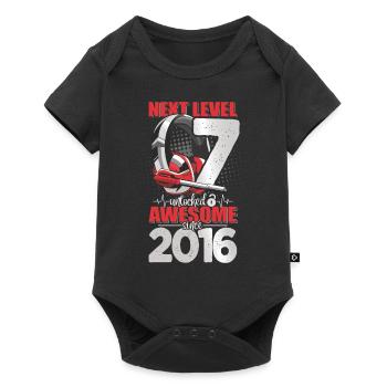 Level Unlocked 7 Years Old 2016 Headset Gaming - Baby Premium short-sleeve bodysuit - black - Front