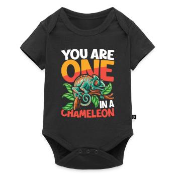 You Are One In A Chameleon für Reptilienhalter - Baby Premium Kurzarmbody - Schwarz - Vorne