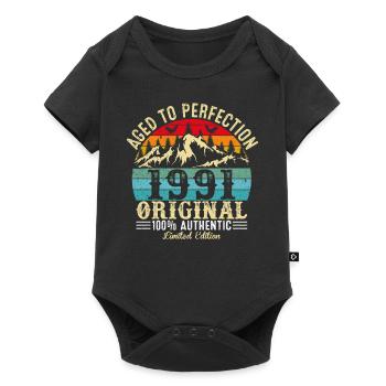 Aged to perfection 1991 original - Baby Premium short-sleeve bodysuit - black - Front