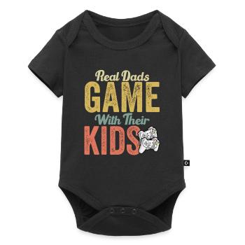 Real Dads Game avec leurs enfants - Funny Gamer Dad - Body à manches courtes Premium Bébé - noir - Devant