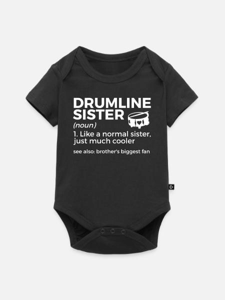Drumline Trommeln Geschenk - Baby Premium Kurzarmbody - Schwarz