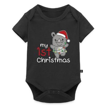Rhino Noël Rhinos mon 1er Noël - Body à manches courtes Premium Bébé - noir - Devant