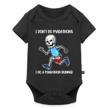 I Do A Marathon Runner Marathon Geschenk - Baby Premium Kurzarmbody - Schwarz - Vorne