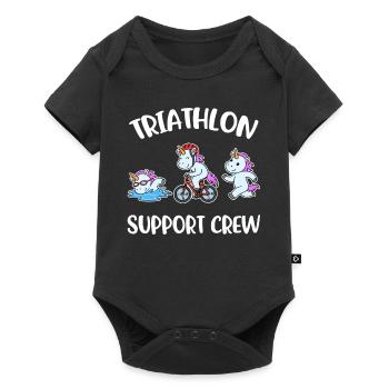 Triathlon Support Crew Triathlon Geschenk - Baby Premium Kurzarmbody - Schwarz - Vorne