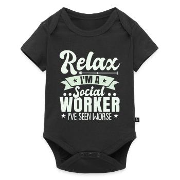 Relax I'm A Social Worker - Baby Premium short-sleeve bodysuit - black - Front