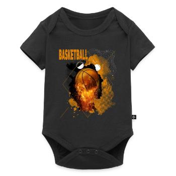 Basketball Fire Basketball Player Dunking Sport Retro - Baby Premium short-sleeve bodysuit - black - Front