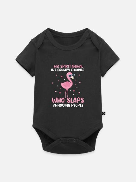 Flamingo Pink Vogel Zoo Sommer Urlaub Geschenk - Baby Premium Kurzarmbody - Schwarz