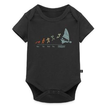 Sand Sailing Windracer Vintage Landsegler - Baby Premium short-sleeve bodysuit - black - Front