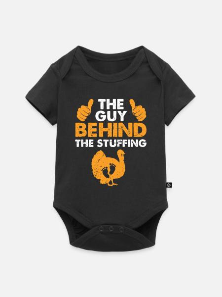 Lustige Thanksgiving-Schwangerschaftsankündigung - Baby Premium Kurzarmbody - Schwarz