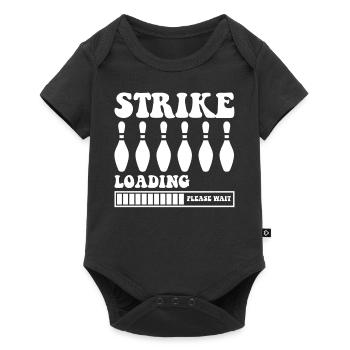 Strike loading please wait - Bowling - Baby Premium short-sleeve bodysuit - black - Front