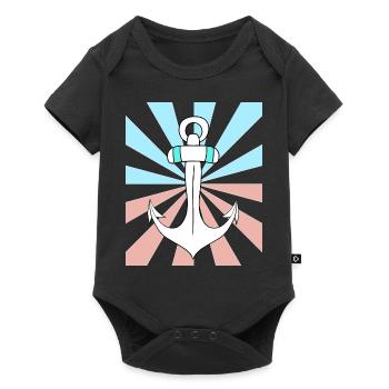 Cadeau de Noël Ancre Marin Maritime Ahoy - Body à manches courtes Premium Bébé - noir - Devant