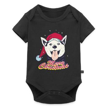 Joyeux Noël Husky Noël Noël - Body à manches courtes Premium Bébé - noir - Devant