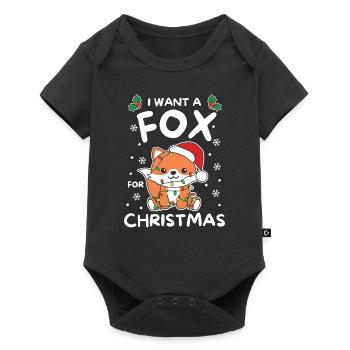 Je veux un renard pour Noël renard mignon - Body à manches courtes Premium Bébé - noir - Devant