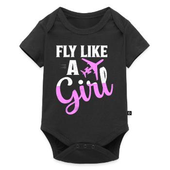 Fly Like A Girl Aviation Pilot Airline - Body à manches courtes Premium Bébé - noir - Devant