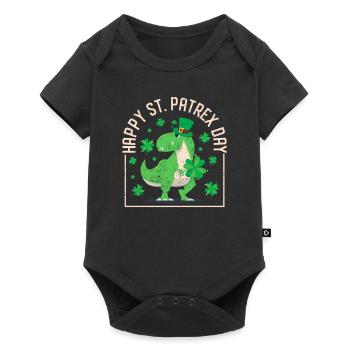 Happy St. Patrex Day Funny Irish T-Rex Saint - Baby Premium short-sleeve bodysuit - black - Front