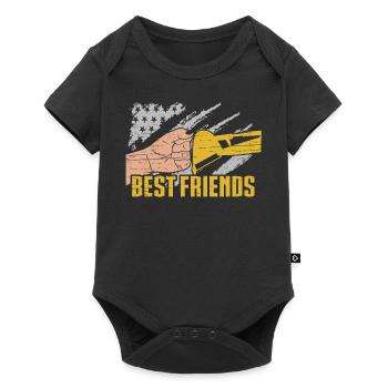 Lustige Bauarbeiter & Baustelle Baggerfahrer - Baby Premium Kurzarmbody - Schwarz - Vorne