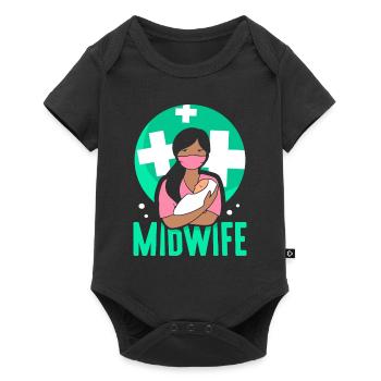 Midwife Obstetrics Sayings Profession Midwives - Baby Premium short-sleeve bodysuit - black - Front