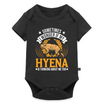 Hyène Cadeau Aardwolf Hyène - Body à manches courtes Premium Bébé - noir - Devant