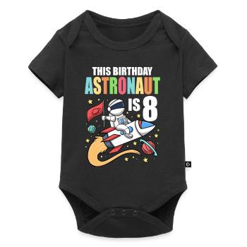 Space Birthday 8 Astronaut Planets Rocket Ship - Baby Premium short-sleeve bodysuit - black - Front