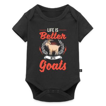 Life is better with goats goat host - Baby Premium short-sleeve bodysuit - black - Front