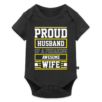 Proud Husband of a Freaking Awesome Wife Car - Baby Premium short-sleeve bodysuit - black - Front