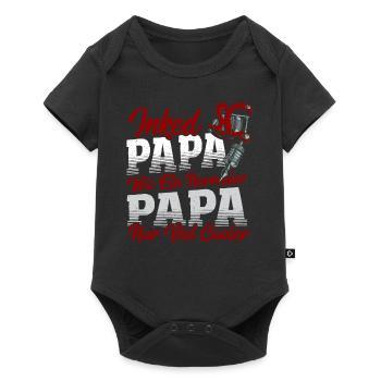 Inked Papa Wie Ein Normaler Papa Nur Viel Cooler - Baby Premium Kurzarmbody - Schwarz - Vorne