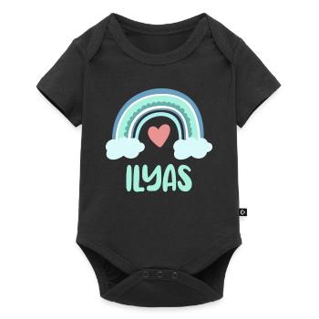 Ilya's Name Rainbow Baby - Baby Premium short-sleeve bodysuit - black - Front