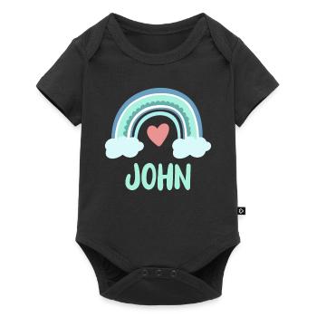 John Name Rainbow Baby - Baby Premium short-sleeve bodysuit - black - Front