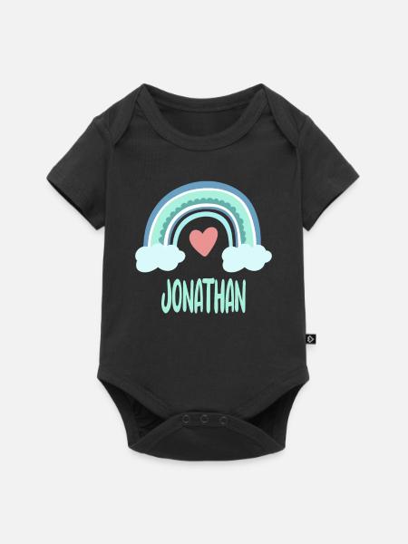 Jonathan Name Regenbogen Baby - Baby Premium Kurzarmbody - Schwarz