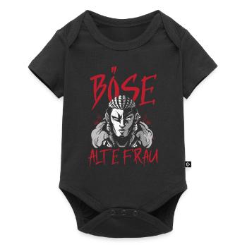 BÖSE ALTE FRAU Tattoo-Thema - Baby Premium Kurzarmbody - Schwarz - Vorne