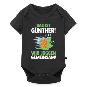 Das Ist Gerda Wir Joggen Gemeinsam Schnecke - Baby Premium Kurzarmbody - Schwarz - Vorne