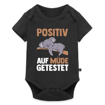 Tested positive for tired koala - Baby Premium short-sleeve bodysuit - black - Front