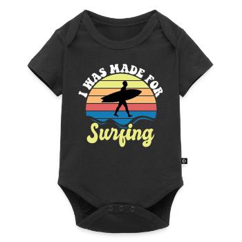Ich Wurde Zum Surfen Gemacht - Surfen - Baby Premium Kurzarmbody - Schwarz - Vorne