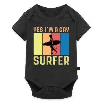 Oui je suis un surfeur gay - Body à manches courtes Premium Bébé - noir - Devant