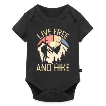 Live Free And Hike Vintage Distressed - Baby Premium short-sleeve bodysuit - black - Front